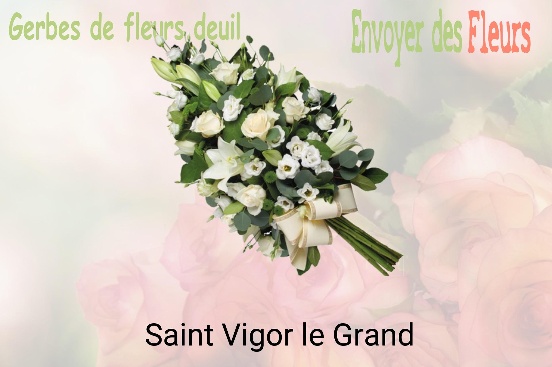 Gerbe de fleurs de deuil livrée à Saint-Vigor-le-Grand